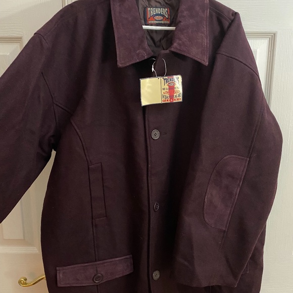 Plum Wool Jacket with Suede Collar and Detailing - Picture 4 of 6